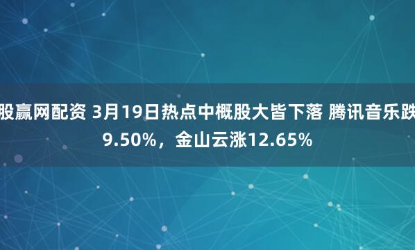 股赢网配资 3月19日热点中概股大皆下落 腾讯音乐跌9.50%,金山云涨12.65%