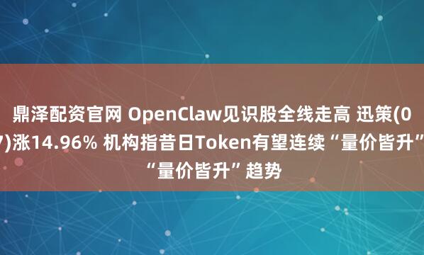 鼎泽配资官网 OpenClaw见识股全线走高 迅策(03317)涨14.96% 机构指昔日Token有望连续“量价皆升”趋势